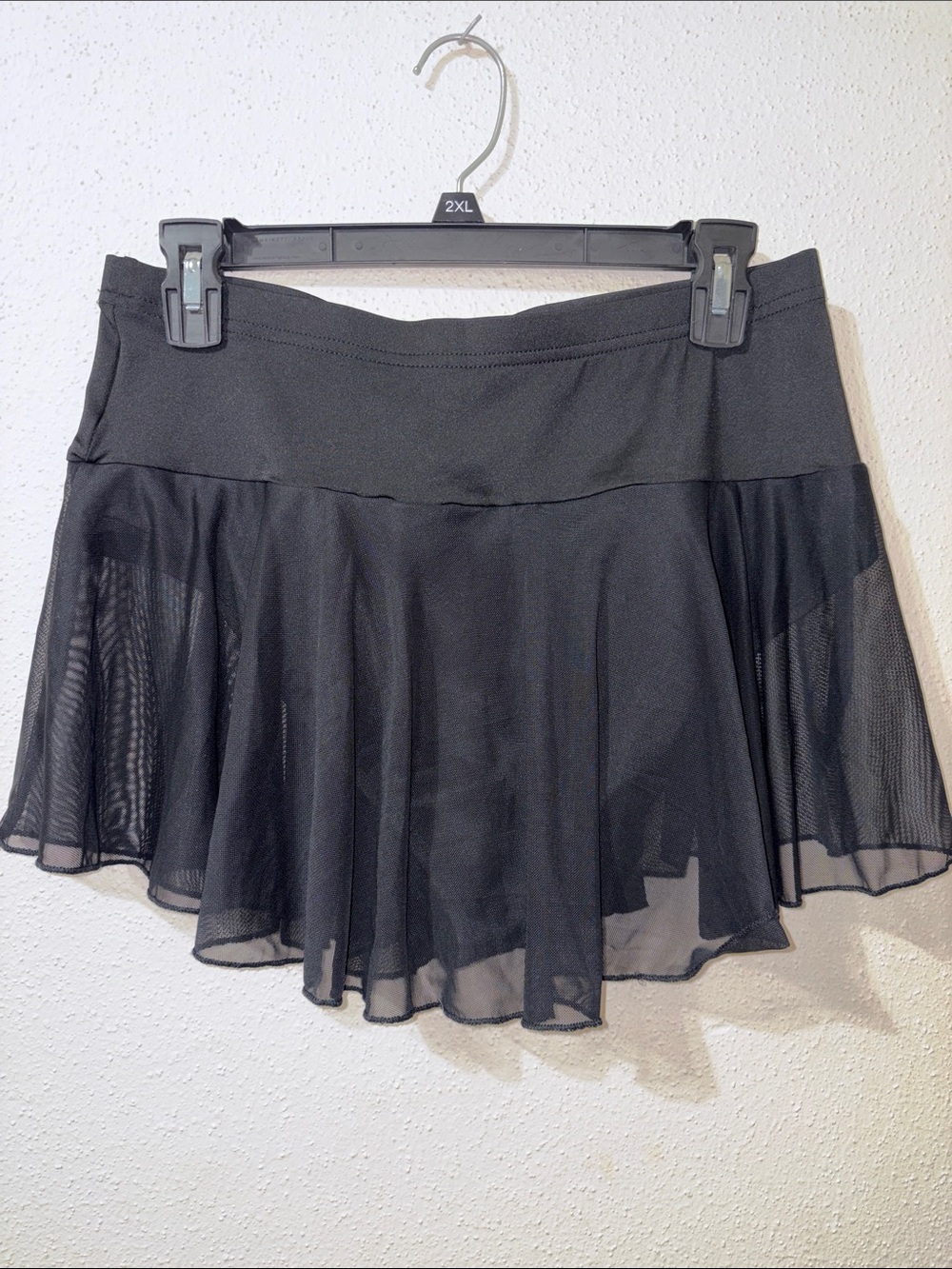 SHEIN Black Mesh Skater Skirt